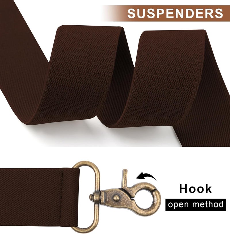 Fasker Suspenders for Men Heavy Duty 1.4 Inch Adjustable Elastic Straps X-Back Mens Suspenders - Image 5
